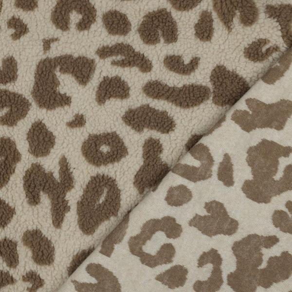 Teddy Fleece Animal Print Braun/Beige